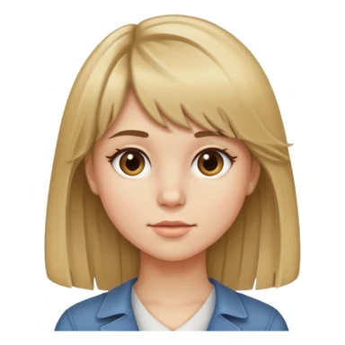 girl with dirty blonde hair and bangs sticker