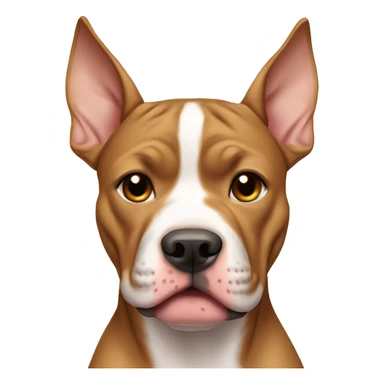 Light brown pitbull with ears cut and bows sticker