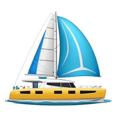 make a 50ft catamaran lagoon styled faceing to the right  sticker