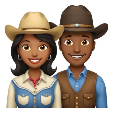 White cow boy and black lady sticker