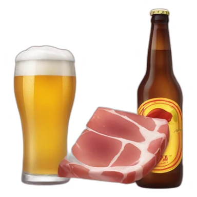 cerveza y jamón sticker