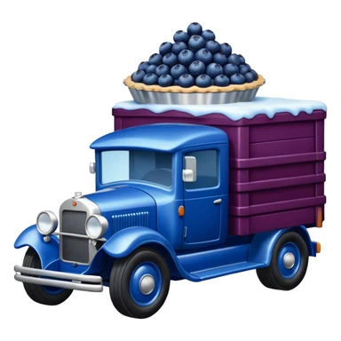 shiny crushed-dark-blue crystal body frozen blueberry pie 1912 antique long-wheelbase cab over durable trails low rider moving truck  sticker