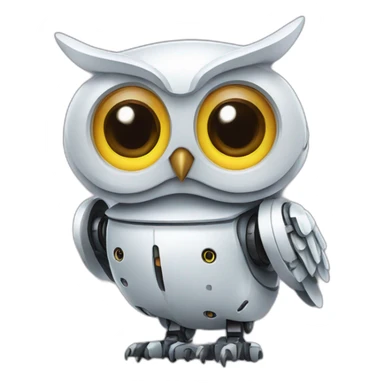 Robot owl happy sticker