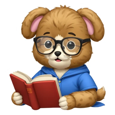 plushie studying for school sticker