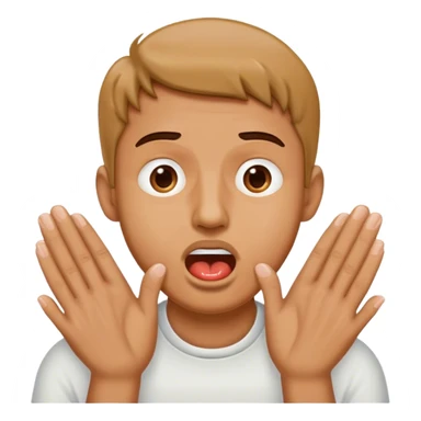 A guy with hold his hands out, drooling from the mouth in hunger  sticker