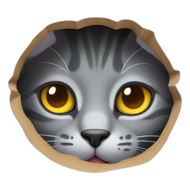 cute gray cat peaking in hole sticker