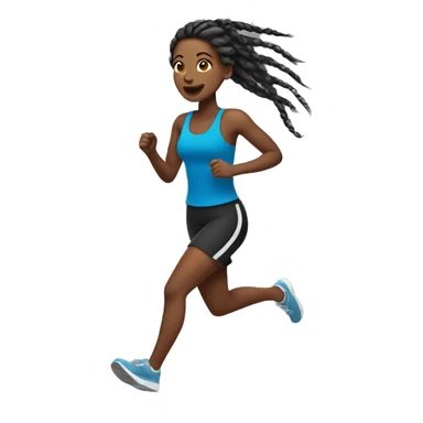 Black woman running with braids sticker