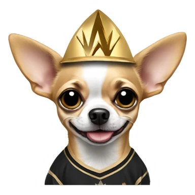 Chihuahua wearing Vegas golden knights shirt sticker