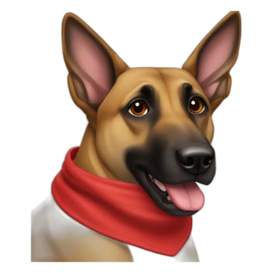 malinois dog with red bandana sticker