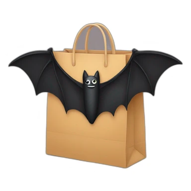 shopping bag with bat wings sticker