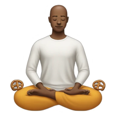 guy meditating pretzel legged sticker