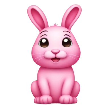 Cute pink bunny with love hearts sticker
