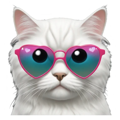 Persian cat with heart sunglasses on sticker