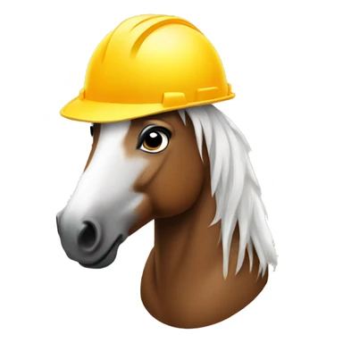 horse wearing a construction helmet sticker