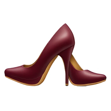Realistic isolated pair of burgundy pointed toe high heel shoes sticker