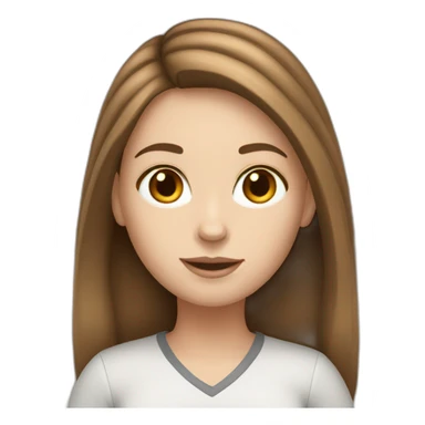 white girl brown hair with laptop sticker