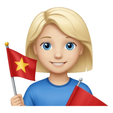 Flag holder kid sticker