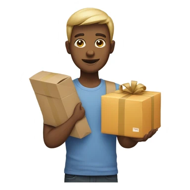 Me with parcels sticker