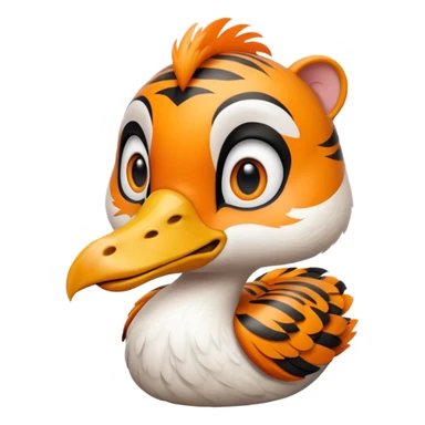 A fusion of a goose and a tiger sticker