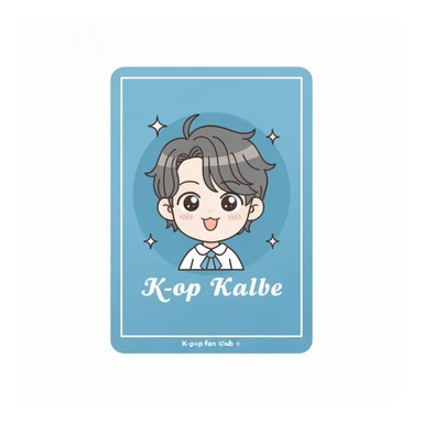 kpop fan club card, cute, expressive, minimal design sticker