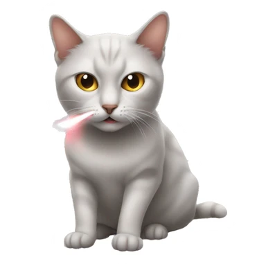 Cat shooting laser out of eyes sticker