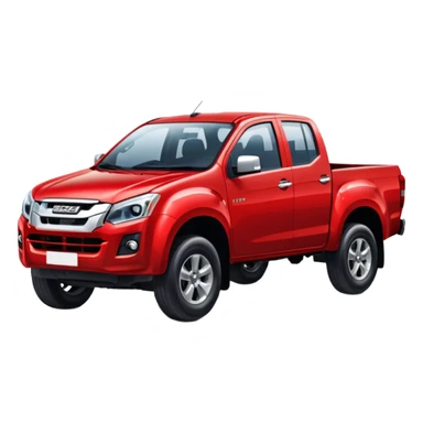 red isuzu d-max pickup truck driving  sticker