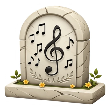 fuck on em grave with msuic notes white grave sticker