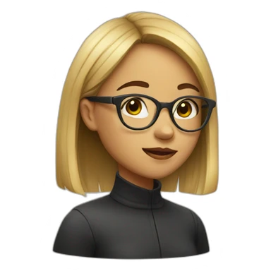 girl,wearing glasses,bangs sticker