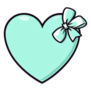 White heart with small bow on it sticker