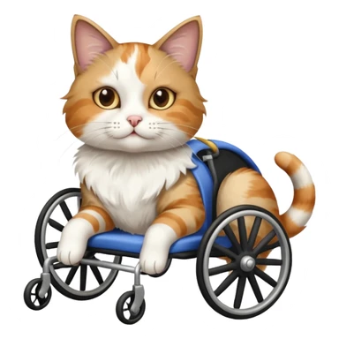 disabled cat in cat wheelchair sticker