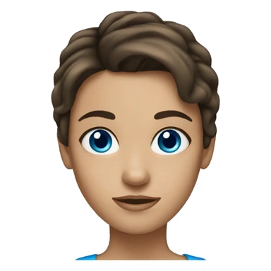 Brunette blue eyed woman sticker