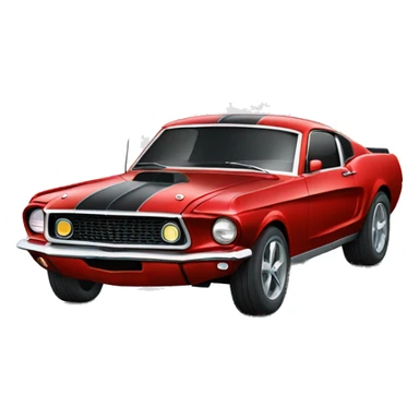 Car red mustang  sticker