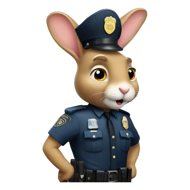 rabbit police sergeant sticker