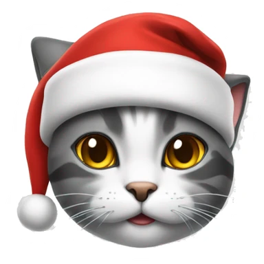 Cat wearing a Santa hat sticker