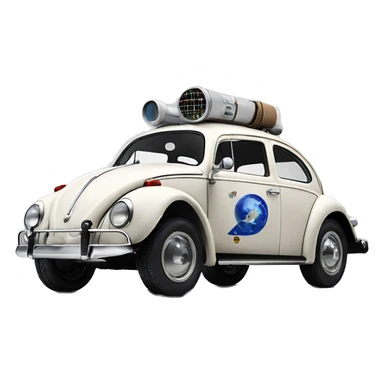 Side view 1956 Captain Rex Volkswagen bug fresh from space  sticker