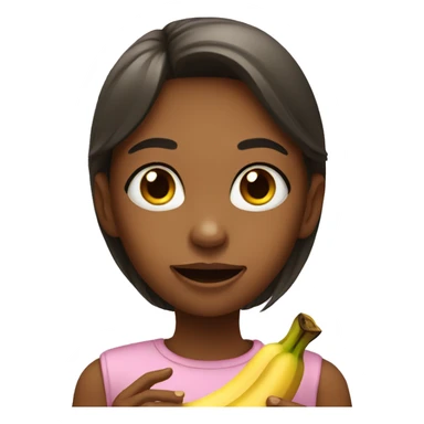 girl eats banana sticker