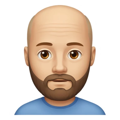 men without winkles with beard almost bald, slim sticker