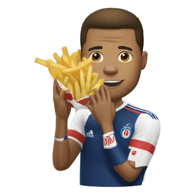 Mbappé qui mange des frites sticker