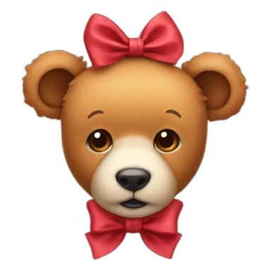 teddy with a bow sticker