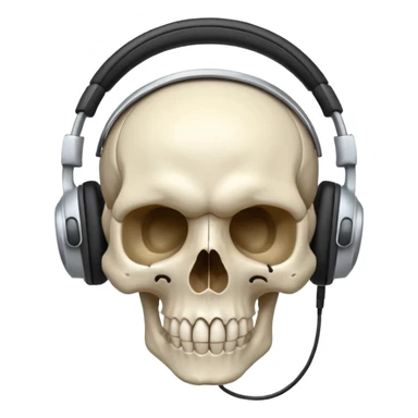 une tete de mort avec un casque audio sticker