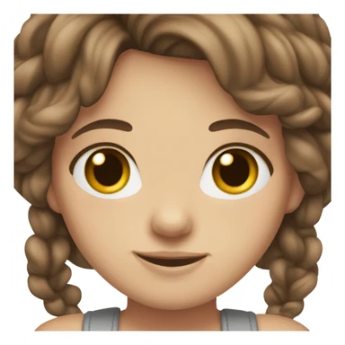 Girl white skin brown hair brown eyes braces sticker