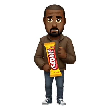 kanye west angry and holding a twix bar sticker