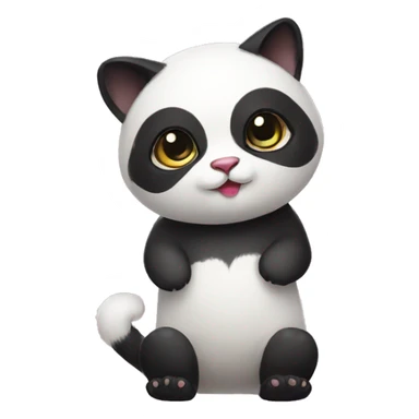 cute masked panda-cat-hybrid full body sticker