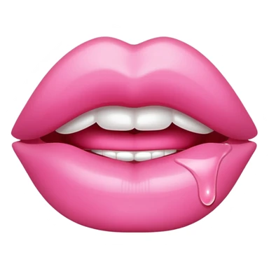 Lips with pink lipgloss sticker
