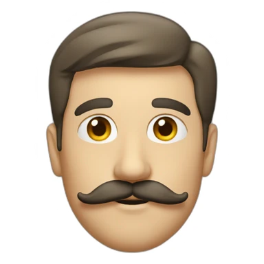 Guy with mustache at mac sticker