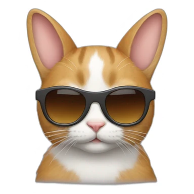 rabbit cat wearing sunglasses sticker