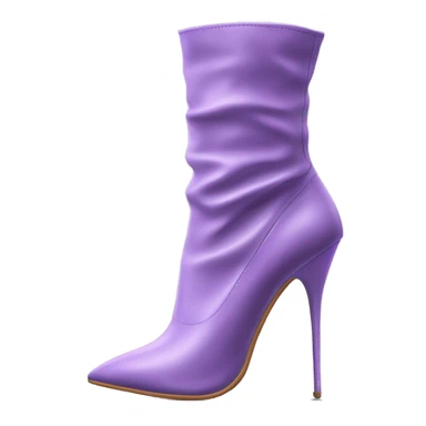 Hyper Realistic isolated top view of a pair of pointed toe lavender purple high heel ankle bootie boots.  sticker