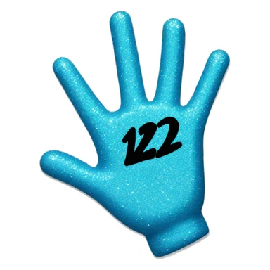 Glitter blue 13 written on a hand  sticker