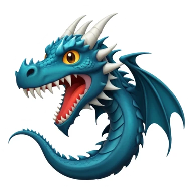 iOS style emoji, minimal dragon fang, dark fantasy object sticker