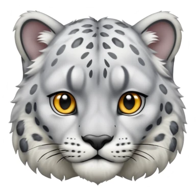 sad snow leopard sticker
